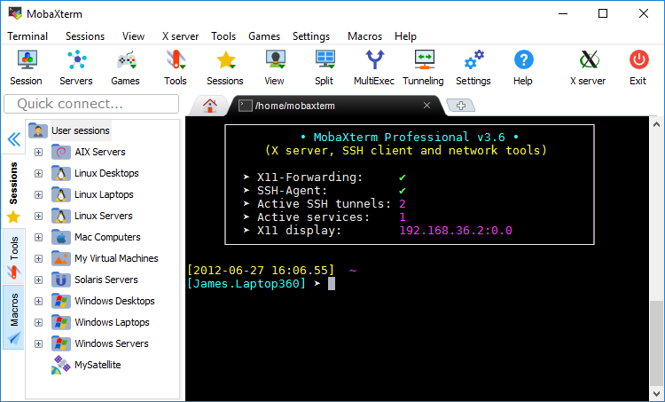 MobaXterm main window