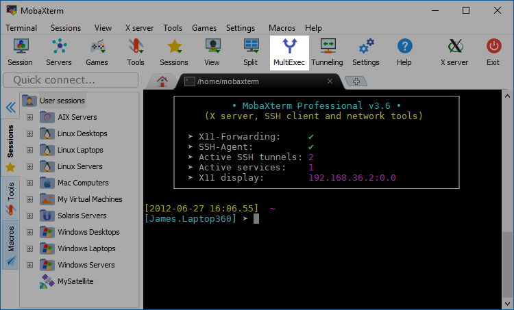 The "MultiExec mode" button